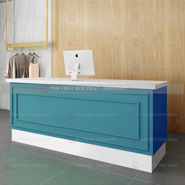 Quầy Lễ Tân Thấp QLTTG618 - Quầy Thu Ngân, Quầy Trung Tâm, Quầy Gỗ Công Nghiệp Hiện Đại